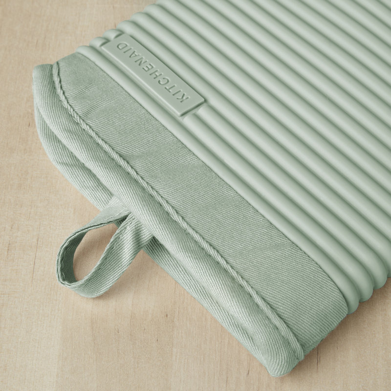 KitchenAid Ribbed Soft Silicone Oven Mitt, Pistachio
