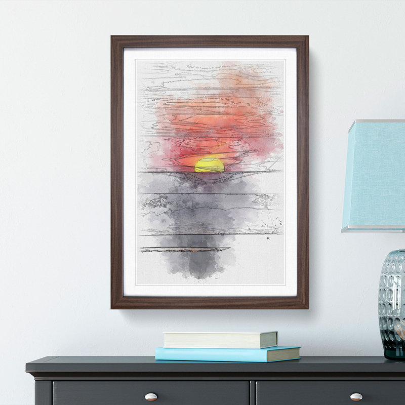 Sunset in Florida - Picture Frame Painting Print, Walnut Framed, 63cm H x 45cm W x 2cm D
