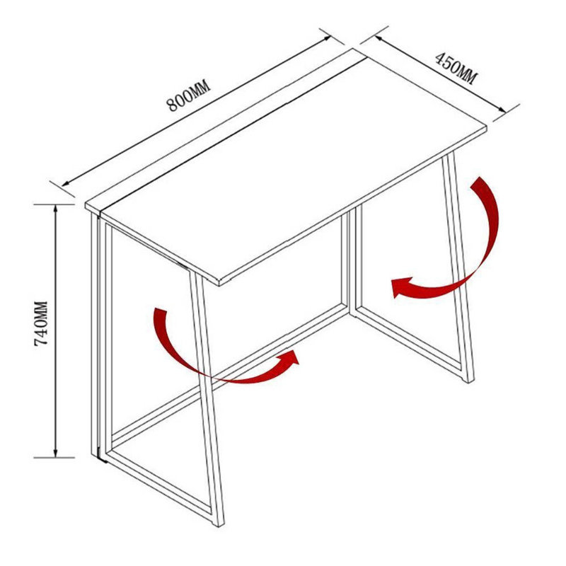 Baptistine Foldable and Modular Steel Desk, White