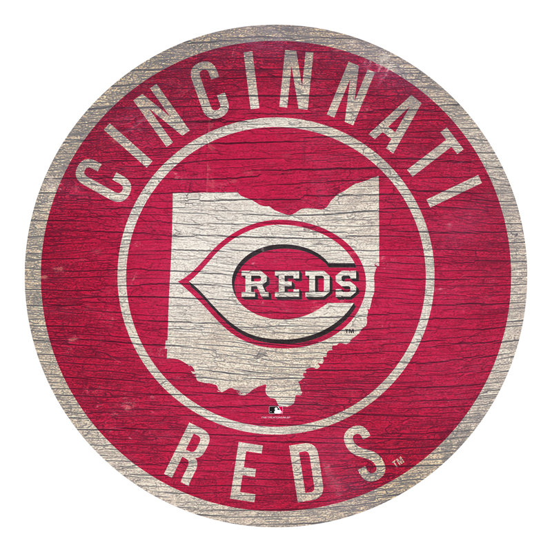Boho Wall Decor on Wood, Cincinnati Reds