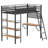Matte Black 3-Shelf Twin Loft Bed