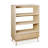 3 Tier Bookcase With Grooved Wooden Storage Drawer (2 Pcs)