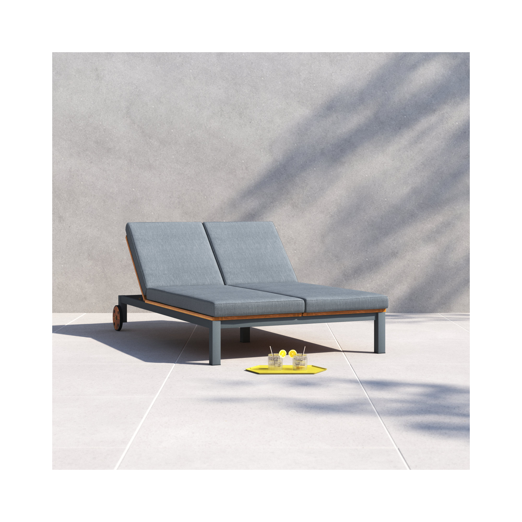 Eastford Steel Outdoor Lounge Chair, Gray