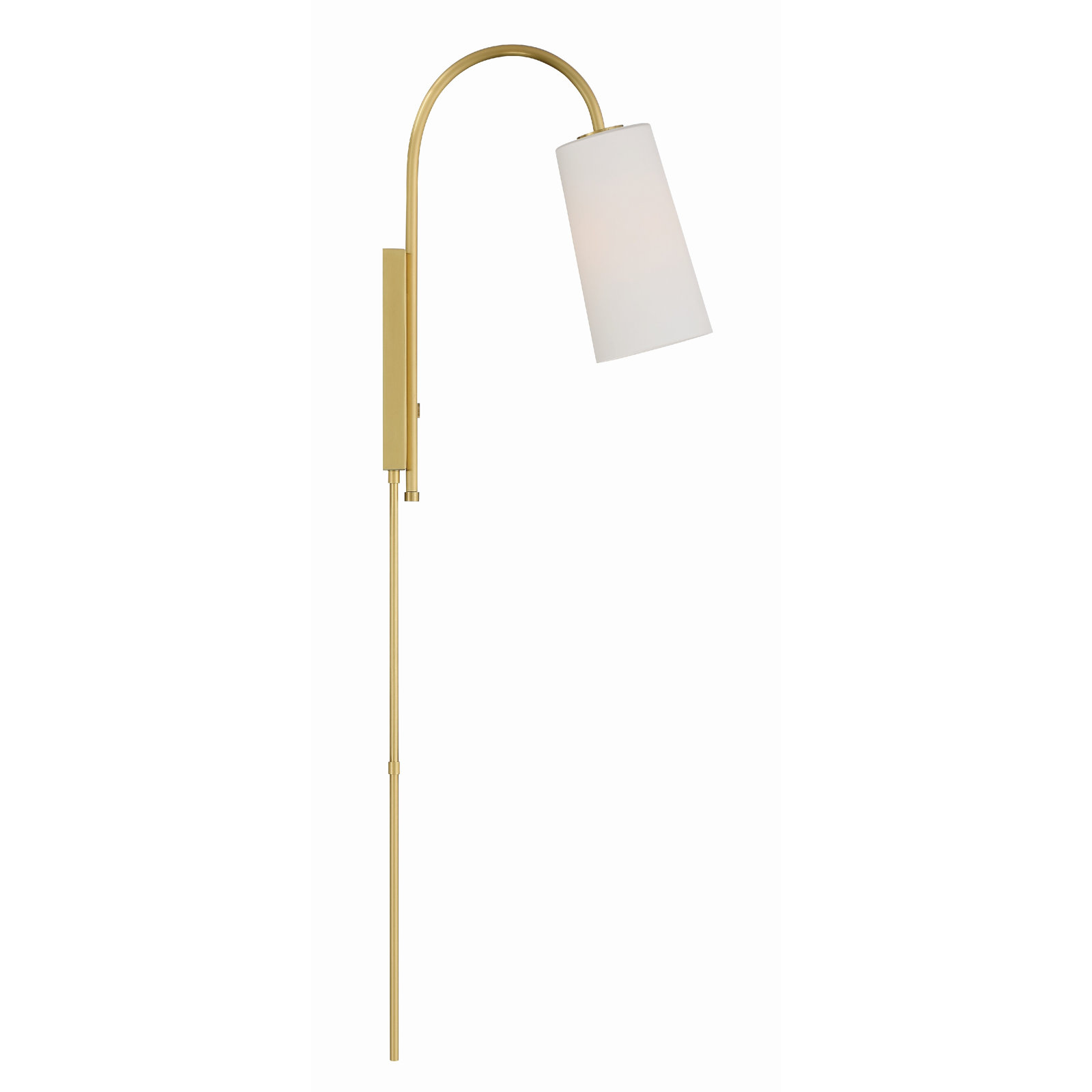 Alexa Single Light Brass Armed Sconce, Gold
