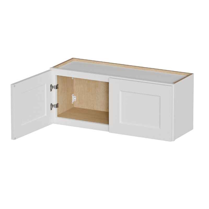 Armoire murale blanche en bois massif à une porte, 1 porte et 2 tablettes pour le rangement de la cuisine, de la salle de bain, de la salle de lavage, des tablettes réglables incluses