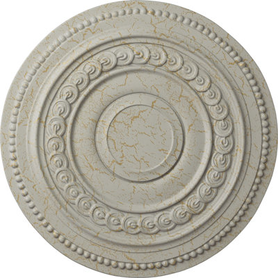 Médaillon de plafond Endurathane Diane, DE 18 po x P 3 5/8 po x P 1 1/8 po (convient aux auvents jusqu'à 5 3/8 po), fini cuivre antique peint à la main