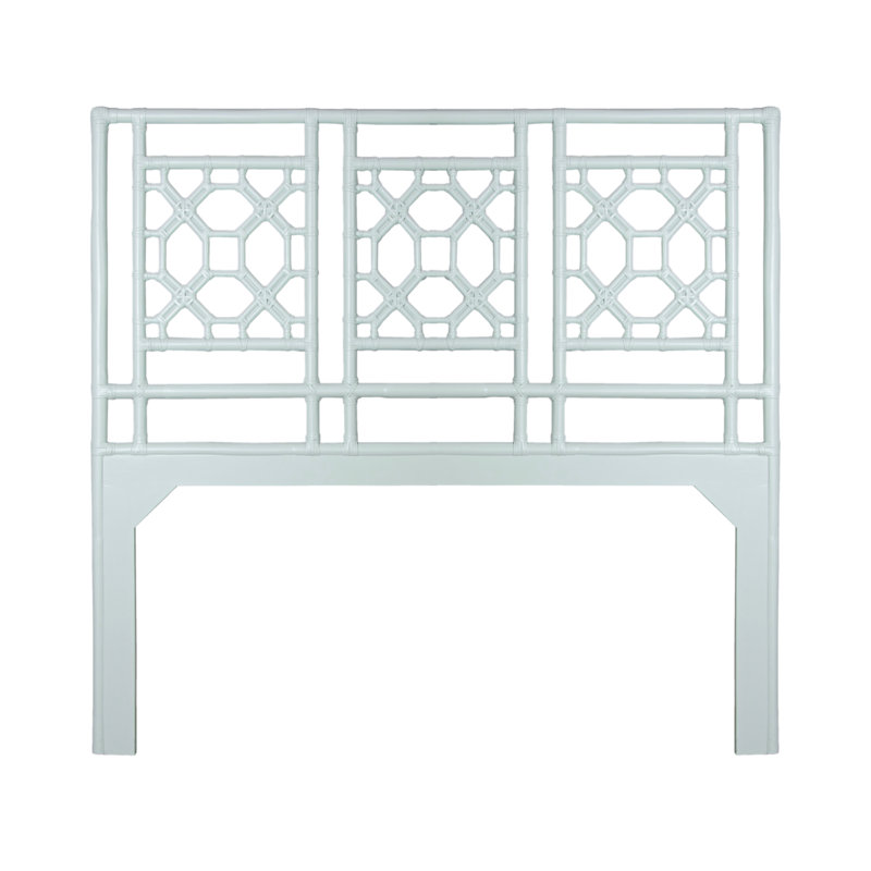 Lattice Back Platform Bed, Queen, Light Blue