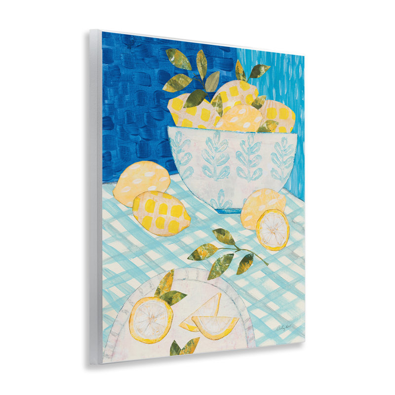 Art mural de table à motif citrons à motifs par Courtney Prahl