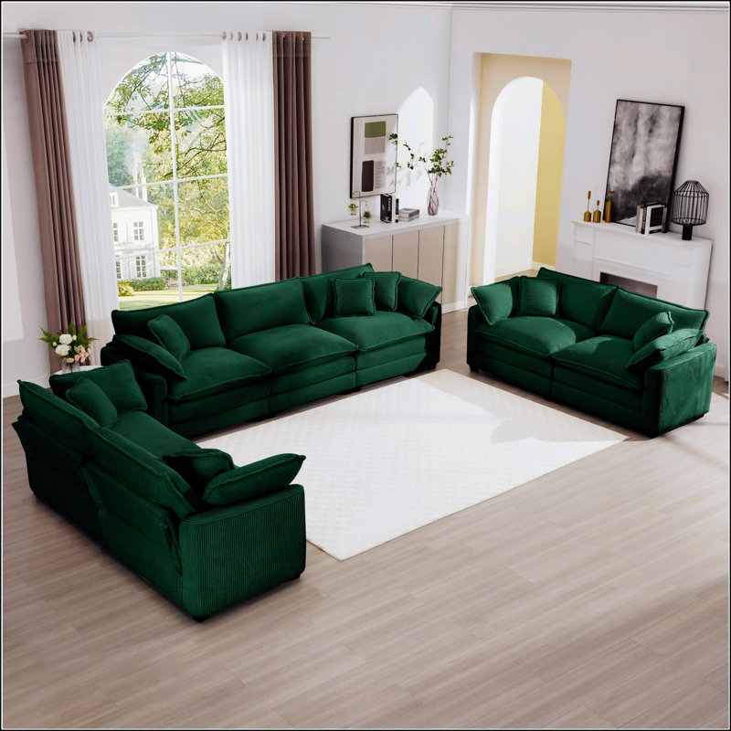 Ensemble de canapé de salon 2 pièces Modern, Vert