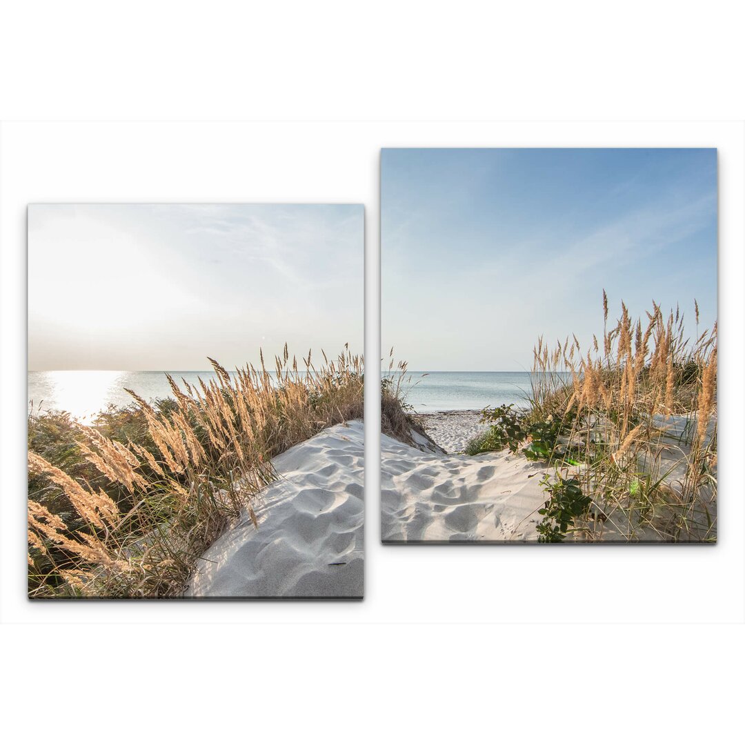 2-tlg. Leinwandbilder-Set Urlaub am Meer