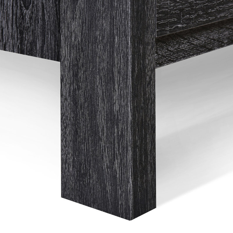 Table de chevet moderne sans assemblage en simili bois gris foncé au look élégant et magnifique