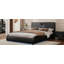 Lit plateforme tapissier double en similicuir pleine grandeur avec tête de lit épaisse, haut-parleurs Bluetooth et lumière DEL RVB, aucun sommier nécessaire, noir-1347514566-1347514567