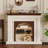 Black Solid Wood Freestanding Fireplace