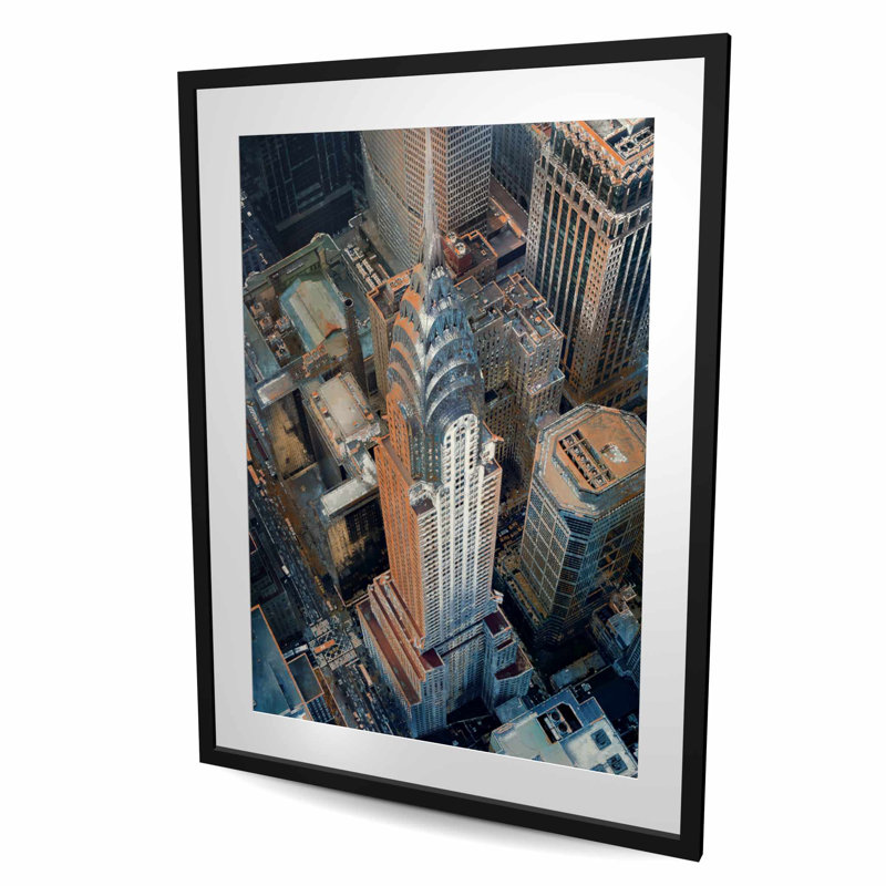 «Chrysler Building NYC Blue Print» | Décoration intérieure encadrée