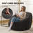 Compression Pumpkin Bean Bag Sofa For Adults, Soft Teddy Fabric Bean Bag Chair-2043007564