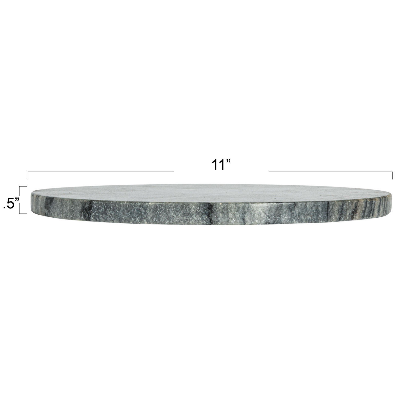 Keane Round Marble Cheese Board, 0.5" H x 11" W x 11" D, Gray