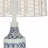 Flossie 24.75"H Blue and White Metal and Tan Rattan Table Lamp