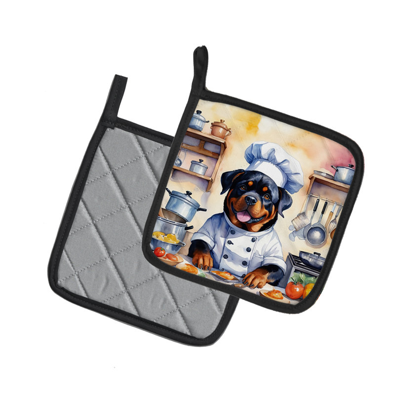 Ensemble de poignées en polyester Caroline's Treasures The Dog Chef