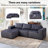 Boneless Modular Vacuum-Compressed Dark Gray Sofa