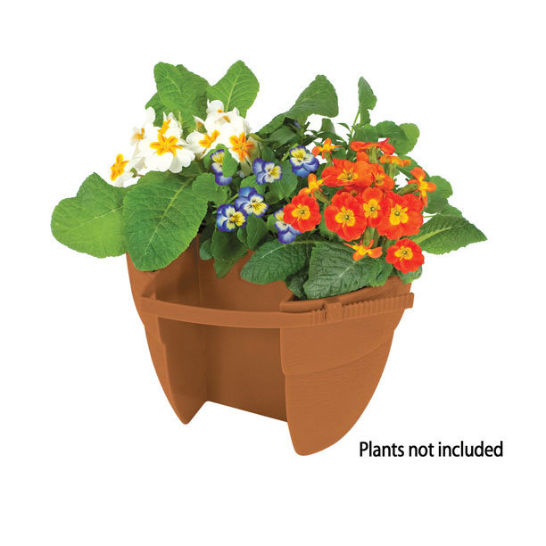 Krystal Railing Planter, Terracotta