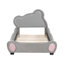 Lit plateforme en velours avec tête de lit en forme d'ours, avec poche de rangement à l'extrémité du lit, cadre de lit-1181944347-1181944346