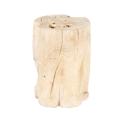 Bleached Solid Wood Accent Stool