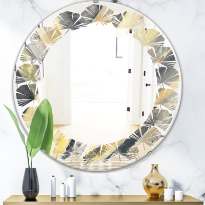 Miroir mural sans cadre Midnight at the Lake II Amethyst and Leaves Coastal