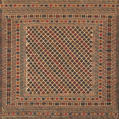 Tapis brun à motif oriental