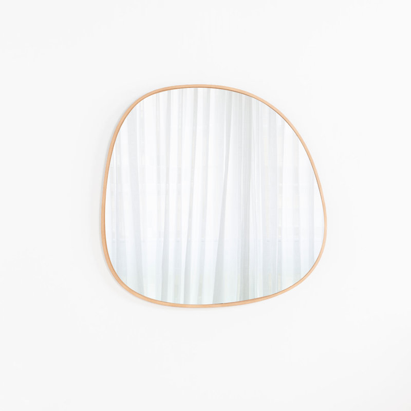 Cleek Wood Flat Wall Mirror, 70cm H x 70cm W