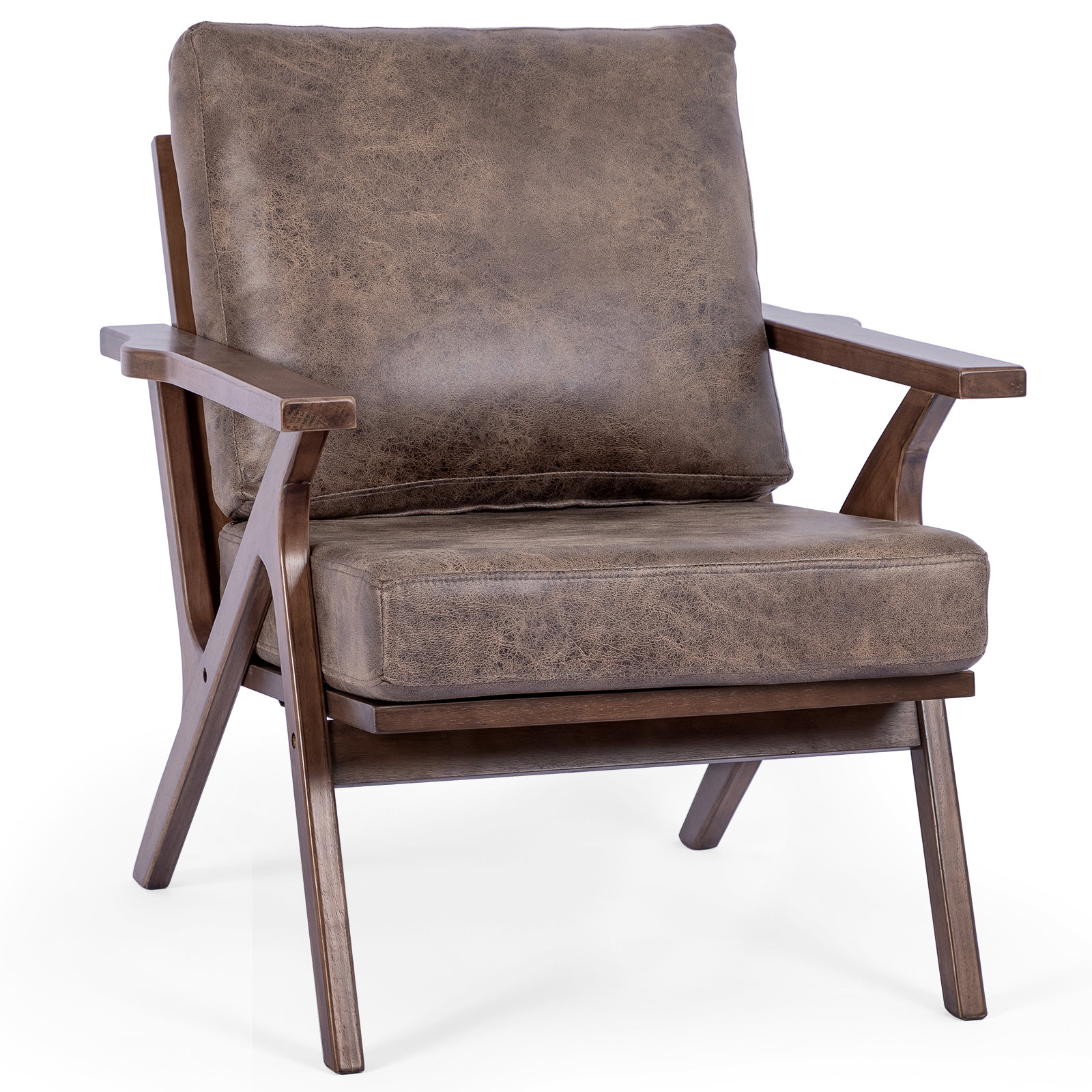 Mayview Wood Base Accent Chair, Oat