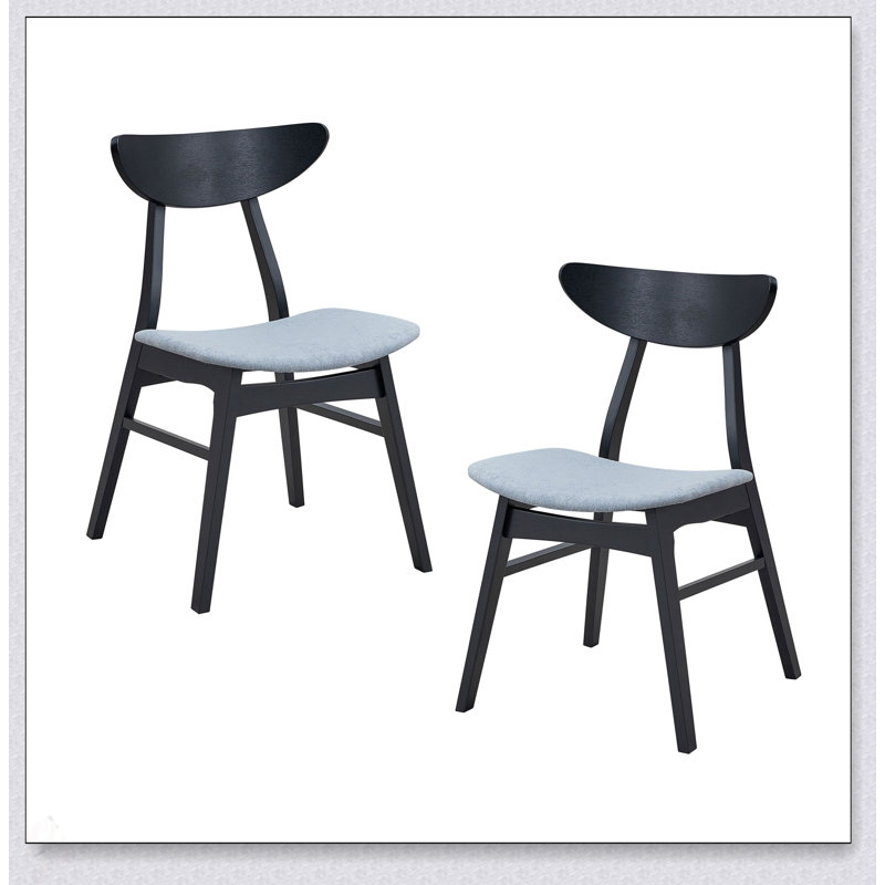 Ensemble de 2 chaises de salle à manger en bois, chaises d'appoint de cuisine rembourrées et modernes, chaises de cuisine à cadre en bois pour salle à manger, salon, restaurant