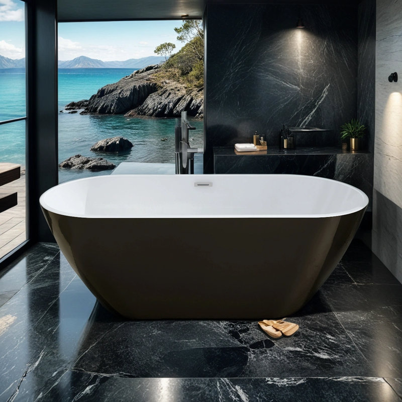 60.1'' x 28.81'' Soaking Acrylic Bathtub