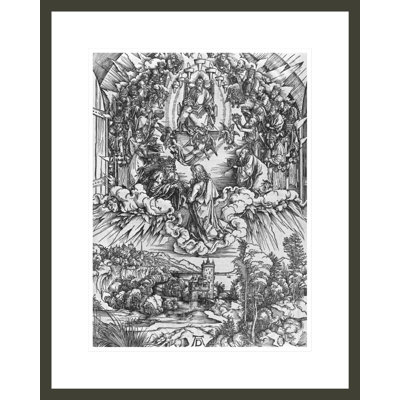 Scène de l'Apocalypse Saint-Jean devant Dieu le Père et les Vingt-quatre Anciens, édition allemande par Albrecht Dürer, impression giclée sur cadre