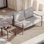 Ensemble de mobilier de patio en métal pour 2 personnes, ensemble de conversation d'extérieur avec coussins épais, causeuse, table d'appoint