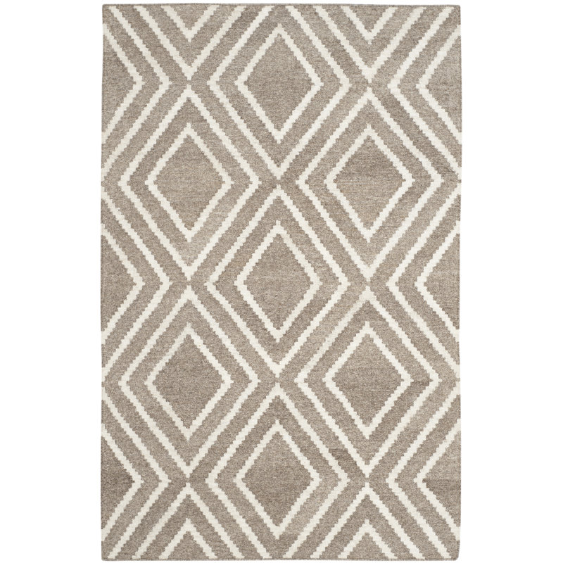 Nylah Geometric Wool Hand Woven Area Rug, Rectangle 152 x 244 cm