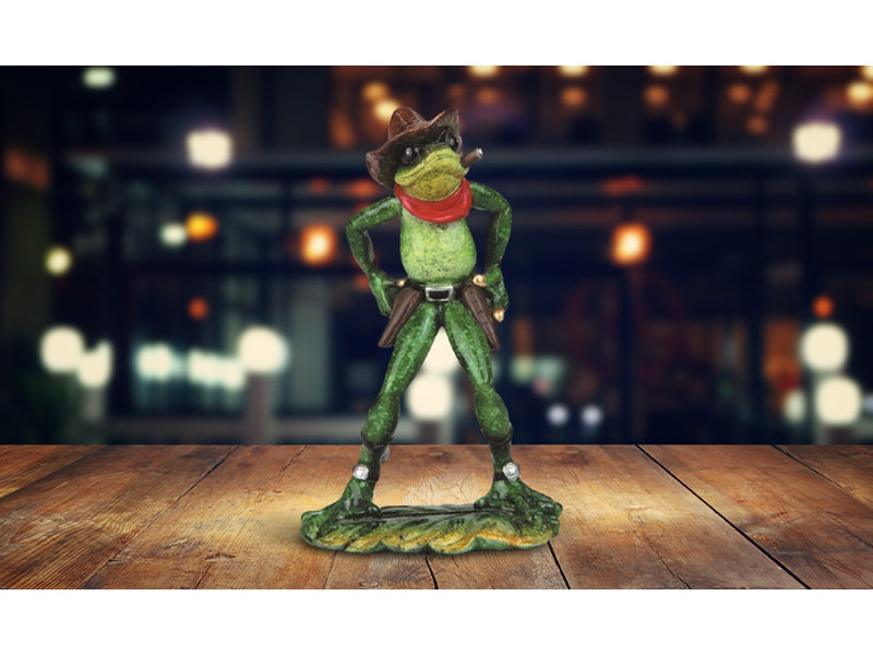 Figurine amusante de grenouille cowboy 7,25 "Jayvonna
