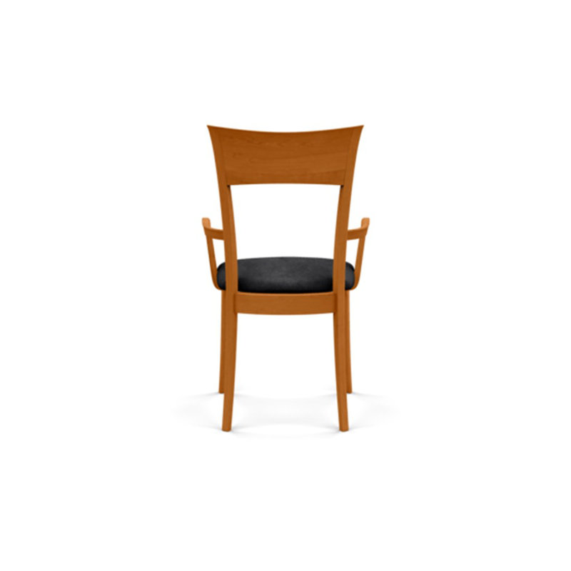 Ingrid Upholstered Arm Chair, Natural Cherry, Microseude Onyx