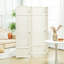 Paravent à 4 panneaux, écran d'intimité pliable de 6 pi de hauteur, cloison murale autoportante tissée à la main pour bureau à domicile, chambre à coucher, blanc, bois