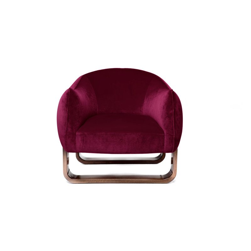 Milo Armchair, Cranberry/Chesterfield Velvet