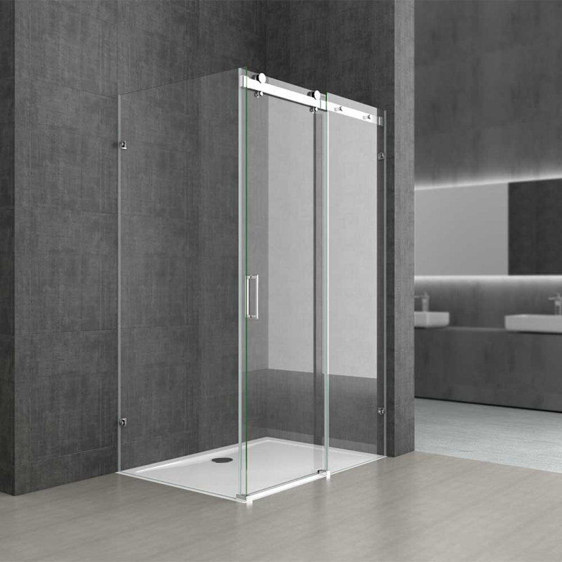Durovin 1100x800mm Frameless Sliding Shower Enclosure With Shower Tray