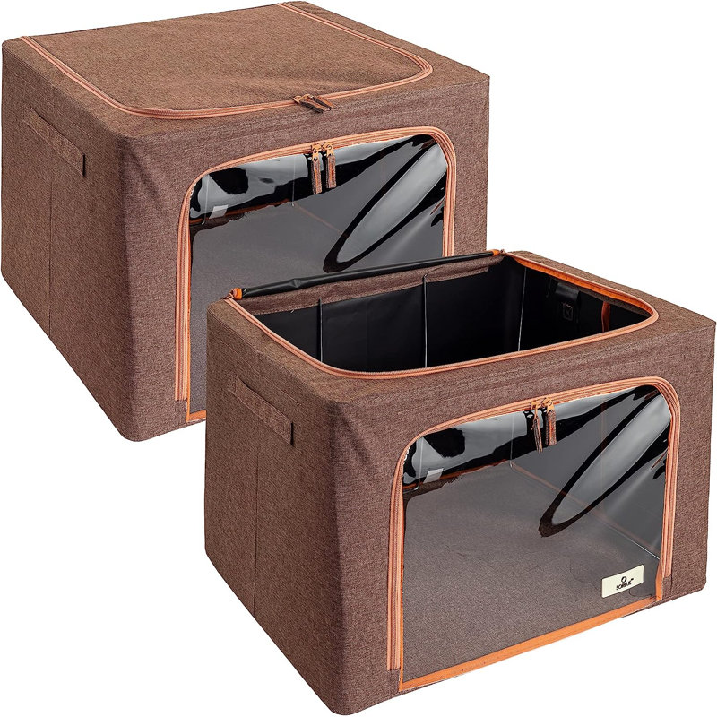 Rangement pour fenêtre sous le lit, Brun, H 13,75 po x l 19,75 po x P 16 po