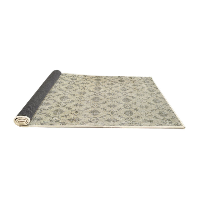 Tapis oriental beige / gris en laine, Rond 5 pi