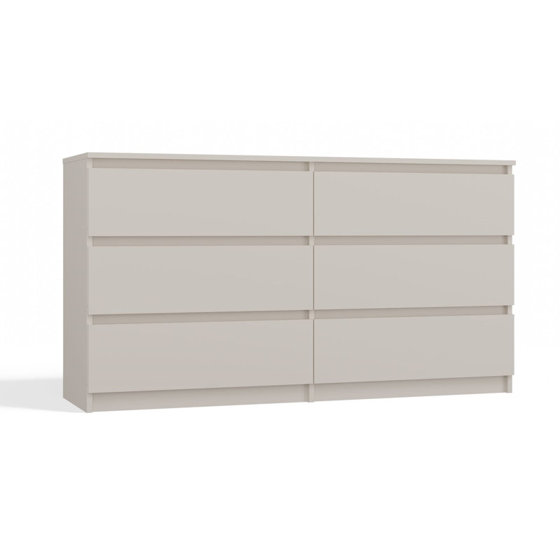 Tonya 350.52 cm W Chest of 6 Drawers, Cashmere