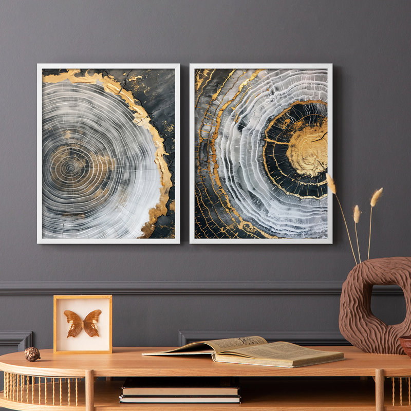 Série ABSTRACT CCxxv - reproduction encadrée de qualité supérieure - prête à être accrochée - aucun clou requis - aucun clou requis