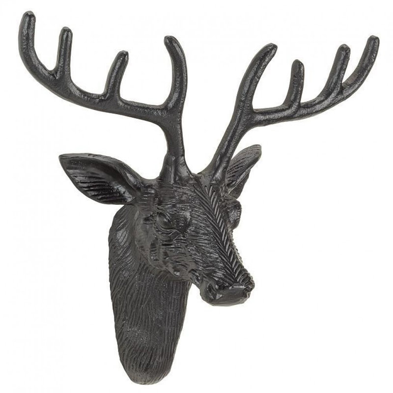 Décoration murale tête de cerf noire