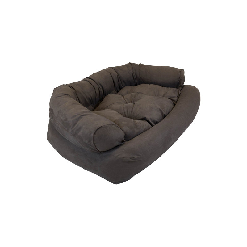 Canapé pour chien de luxe avec traversin en microsuède ultrarembourré Snoozer, Très grand (l 36 po x P 54 po x H 13 po)
