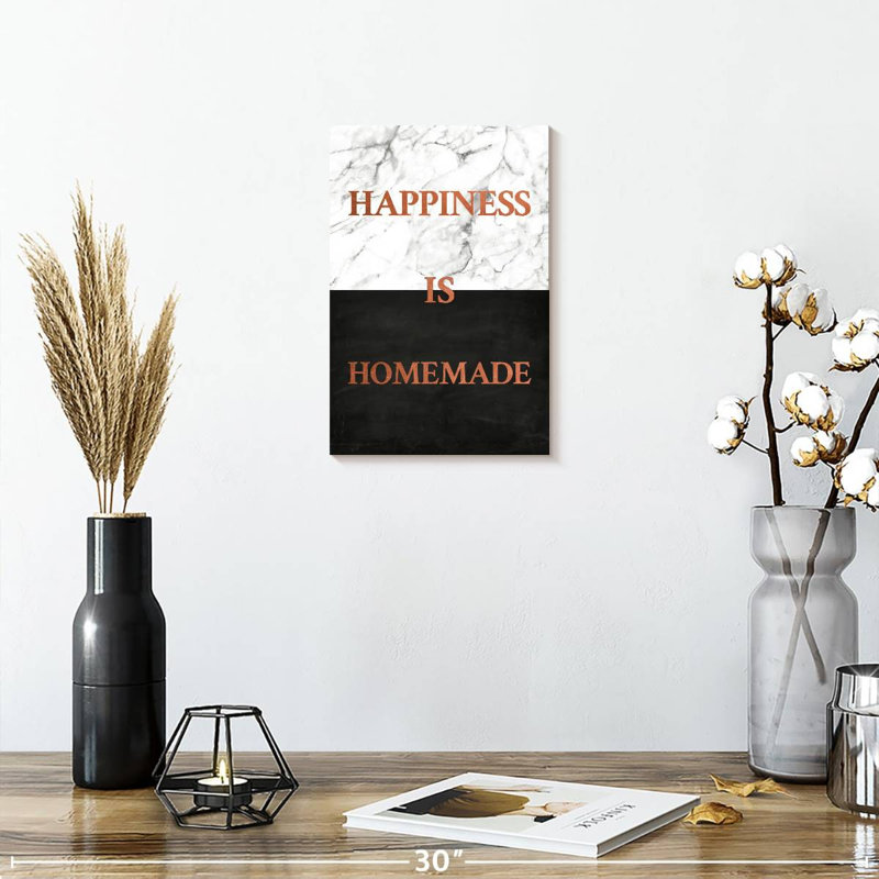Happiness Is Homemade Typography I, 12" H x 8" W