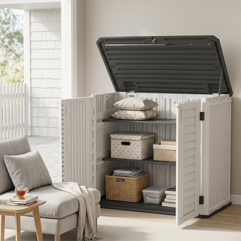 PawsomePad Boîte de rangement d'extérieur imperméable pour le jardin, White