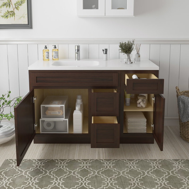 Base de meuble-lavabo simple 51 po seulement, Brun