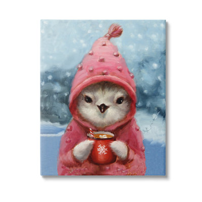 «Bird With Winter Cocoa» par Lucia Heffernan sur toile
